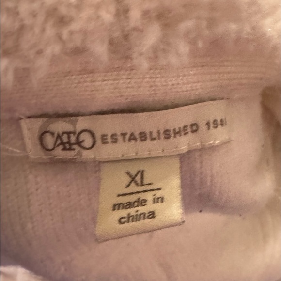 BEAUTIFUL WINTER WHITE FAUX SHERPA COLLAR CATO CARDIGAN 🤍 - Picture 6 of 7